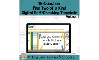 Editable Self-Checking Two of a Kind Task Card Template Digital Activi