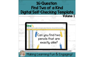 Editable Self-Checking Two of a Kind Template Digital Activity Vol. 1