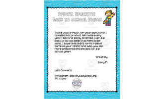 Editable Special Educator Back to School Forms