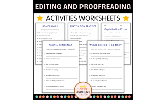 Editing and Proofreading Grammar Worksheets - Sentence Proofreading
