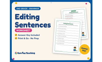 Editing Sentences Worksheet – 2nd Grade Capitalization & Nouns