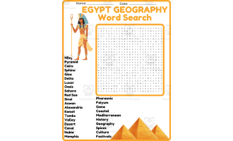 EGYPT GEOGRAPHY Word Search Puzzle Worksheet Activity