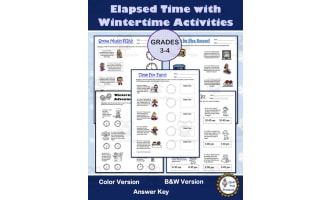 Elapsed Time Worksheets - Snow Much Fun!
