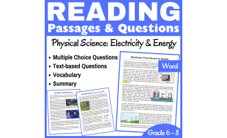 Electricity & Energy: Physical Science Reading Comprehension (Word)