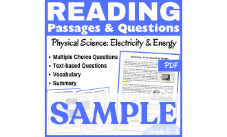 Electricity & Energy: SAMPLE Physical Science Reading Passage (PDF)
