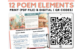 Elements of Poetry Poetic Devices National Poetry Month Bulletin Board