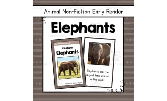 Elephants Informational Book | Nonfiction Early Reader Animal Booklet