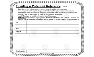 Email a Potential Reference: Letter Writing and Life Skills