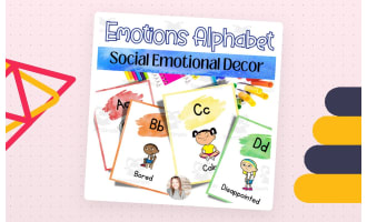 Emotions Alphabet Posters | ]Counseling Decor Feelings Posters