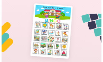 End of The Year Bingo Game Fun Engaging Activitiy for Kindergarten