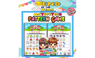 End of The Year Finish the Pattern Worksheets Activity Puzzles for Pre