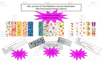 End of Year and SEL Reflection Bookmarks-Personalized Name Bookmarks