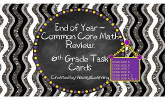 End of Year Math Review Task Cards for 6th Grade