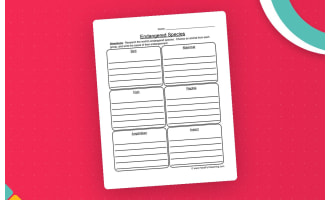 Endangered Species Worksheet - Research