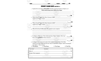 Ender's Game Chapters 3 and 4 Quiz and Answer Key