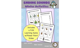 Ending Sounds Winter Worksheets and Learning Activities