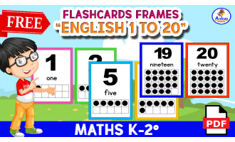 ENGLISH FLASHCARDS FRAMES - Numbers 1 to 20