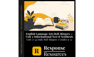 English Language Arts Bell Ringers Unit 3 - 45 Warm-Ups (Grades 9-12)