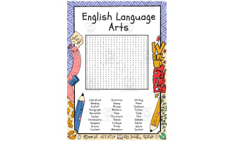 English Language Arts word search puzzle worksheet activity