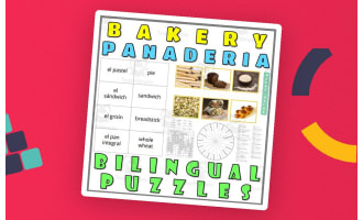 English Spanish Vocabulary Flash Cards Worksheets Puzzles BAKERY