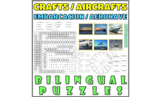 English Spanish Vocabulary Flash Cards Worksheets Puzzles CRAFTS