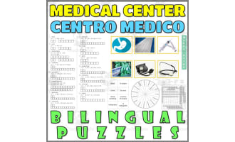 English Spanish Vocabulary Flash Cards Worksheets Puzzles MEDICAL