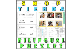 English Spanish Vocabulary Flash Cards Worksheets Puzzles SHOP