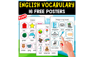 ENGLISH VOCABULARY | 16 FREE POSTERS FOR KIDS