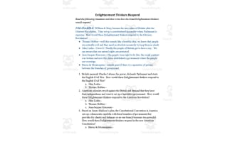 Enlightenment Thinkers Respond