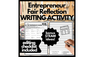 Entrepreneurship Market Reflection Writing Activity for Kids