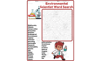 Environmental Scientist Word Search Puzzle Worksheet Activity