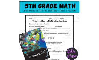 Envision Math 5 Topic 9 Adding and Subtracting Fractions (Notes Quiz)