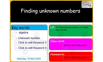 Equations: Finding unknown numbers