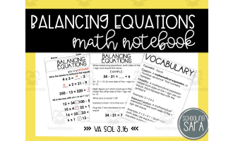Equivalent Equations Math Interactive Notebook