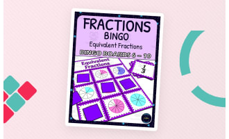 Equivalent Fractions Activity - Bingo Game - Fraction Circles - Boards 6-10