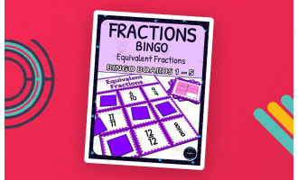 Equivalent Fractions Activity - Bingo Game - Fraction Symbols - Boards 1-5