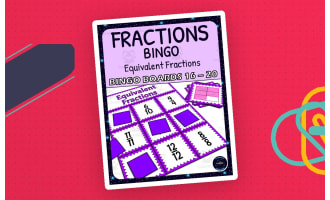 Equivalent Fractions Activity - Bingo Game - Fraction Symbols - Boards 16-20
