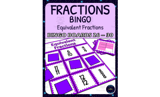 Equivalent Fractions Activity - Bingo Game - Fraction Symbols - Boards 26-30