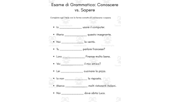 Esame di Grammatica: Conoscere vs. Sapere
