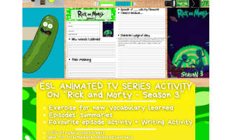 ESL Animated TV Series Activity Worksheets - Rick and Morty - Season 3