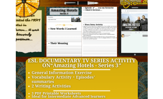 ESL BBC Documentary TV Series Activity - Amazing Hotels - Series 3