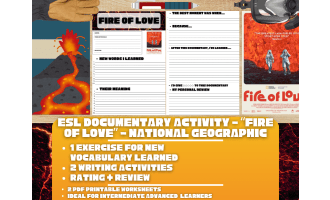 ESL Documentary Activity Worksheets - Fire of Love