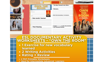ESL Documentary Activity Worksheets - Own the Room