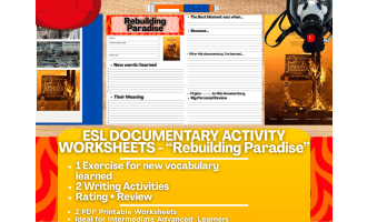 ESL Documentary Activity Worksheets - Rebuilding Paradise