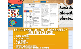 ESL Grammar Activity Worksheets - Relative Clauses