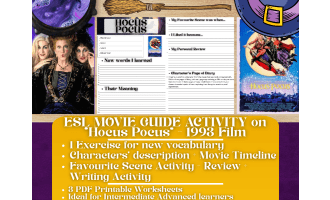 ESL Movie Guide Worksheets - Hocus Pocus - 1993 Film