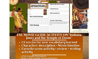ESL Movie Guide Worksheets - Indiana Jones and the Temple of Doom