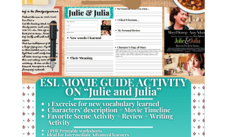 ESL Movie Guide Worksheets - Julie and Julia