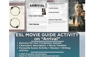 ESL Movie Guide Worksheets on "Arrival" - Science Fiction