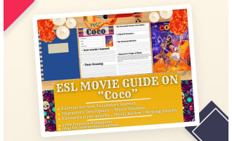 ESL Movie Guide Worksheets on Coco